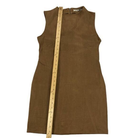 Chloe K Faux Suede Dress Womens Sz L Soft Rear Zip Western Business Career Mini - Picture 11 of 14